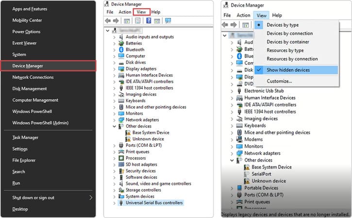 Hidden COM devices in Device Manager