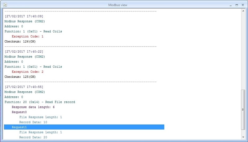 Modbus sniffer Software