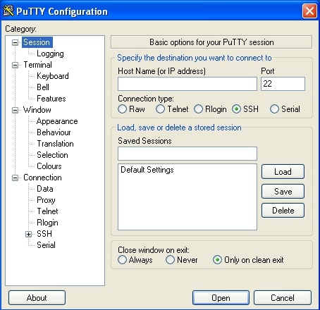 PuTTY Konfiguration