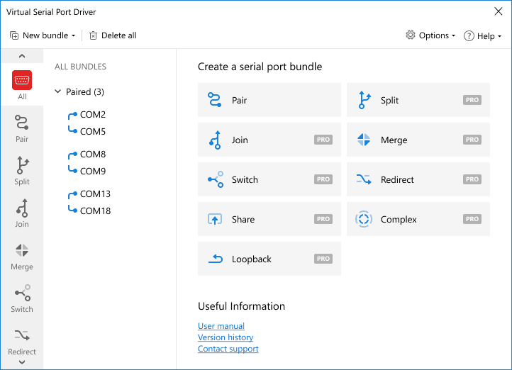 Crear virtual serial port