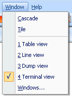 View modes serial monitoring session