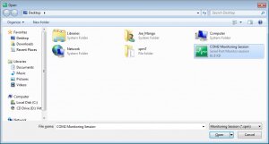  Open the required monitoring session file