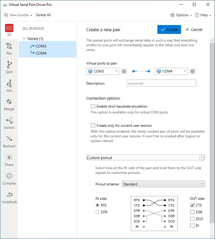 Choose the pinout preset