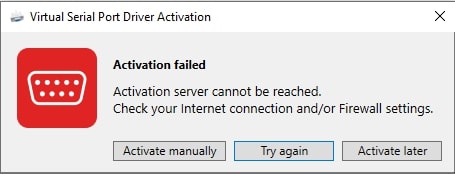 Virtual Serial Port Driver activation Virtual Serial Port Driver activation