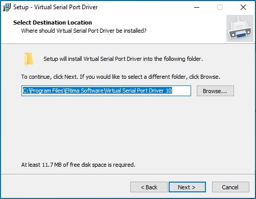 Select the destination path Select the destination path