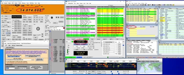 Transceiver was switched to the 14.074 MHz