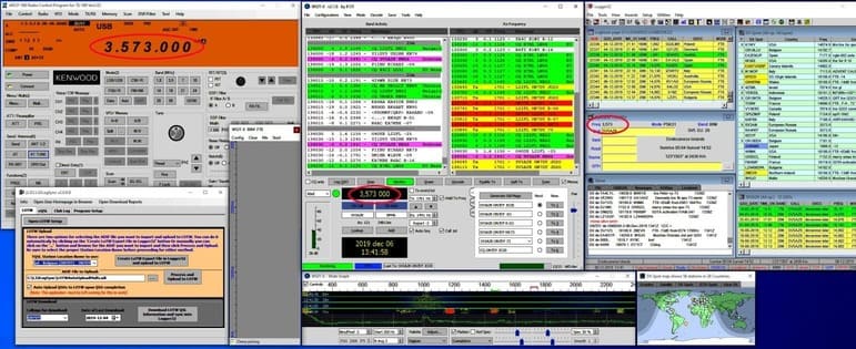 Transceiver was switched to the 3.573 MHz