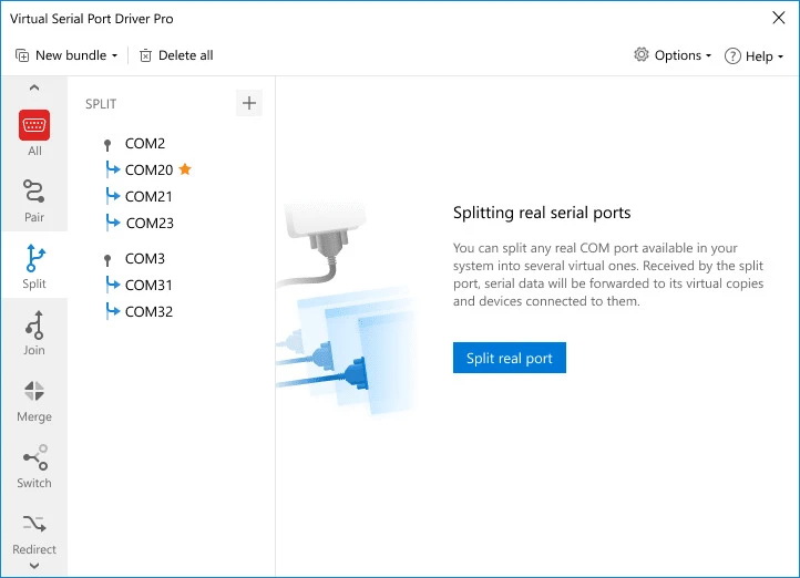 Serial Splitter interface