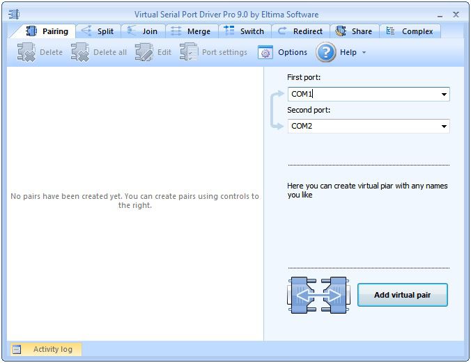 Creating Pairs of Virtual Ports Creating Pairs of Virtual Ports
