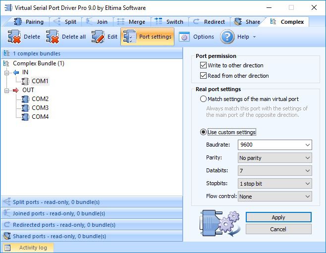 Configuring port settings
